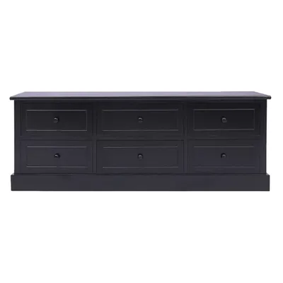Zdjęcie produktu dla vidaXL Szafka pod TV czarna 108x30x40 cm lite drewno paulownia