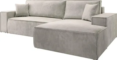 Produktbild von Selsey Farese – Ecksofa mit Cordbezug, Schlaffunktion und Stauraum, Creme, rechts
