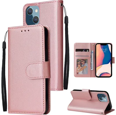 Produktbild von Mobigear Wallet iPhone 14 Plus Hülle Klapphülle Geldbörse - Roségold