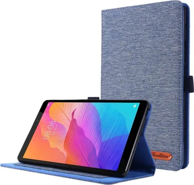 Produktbild von König Design Tablet-Hülle kompatibel mit Huawei MatePad T8 Stoff Smart Cover Case Etui Blau