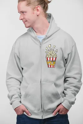 Produktbild von D&B Unisex Hoodie ZIPPO00027 PopCorn HellGrau-Größe XL