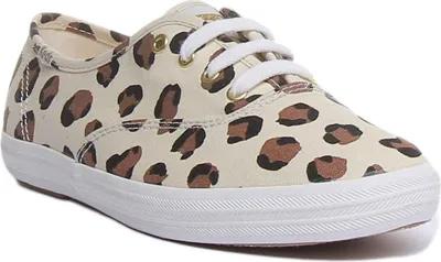Produktbild von Keds Champion Flache Damen Schnürschuhe Leoparde, geschnürt – 3 UK / Leopard
