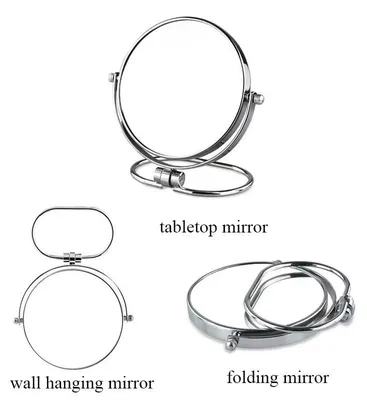 Produktbild von Tischspiegel, doppelseitig, mit Ständer und Wandaufhängung, Kosmetikspiegel mit Vergrößerung, für Make-up
