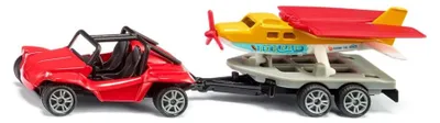 Produktbild von siku 1696 Buggy mit Sportflugzeug - Spielzeug-Set - Metall/Kunststoff, Rot/Gelb