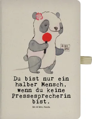 Produktbild von Mr. & Mrs. Panda Reisetagebuch Pressesprecherin Herz - Transparent - Geschenk, Kladde, notizbuch, A5, Tagebuch, Adressbuch
