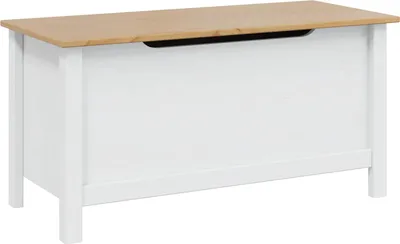 Produktbild von vidaXL Aufbewahrungsbox HILL Weiß und Honigbraun 90 x 40 x 45 cm