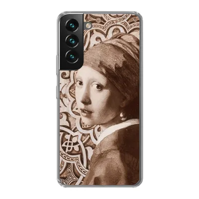Produktbild von MuchoWow® Handyhülle Schutzhülle Hülle für Samsung Galaxy S22 Das Mädchen mit dem Perlenohrring - Vermeer - Schnittmuster Silikon Softcase Handy Hülle - Mobiltelefonhülle