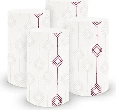 Produktbild von itenga 6x Windlicht klein Ornament weiß dunkelrot / bordeaux, 10,0 cm