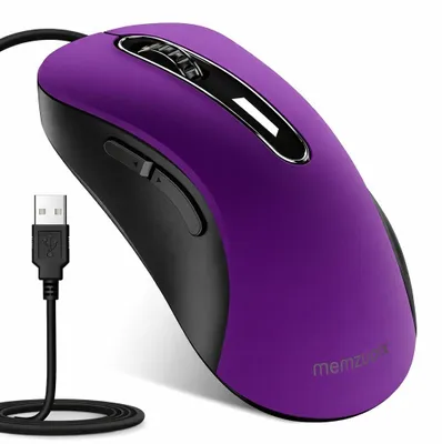 Produktbild von Optische USB-Maus mit Kabel 5 Tasten 1400 DPI 150 cm Plug und Play Konfiguration Purpur