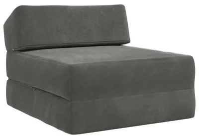 Image de Canapé-lit pliant vidaXL, gris foncé, 60 x 70 x 41 cm, tissu