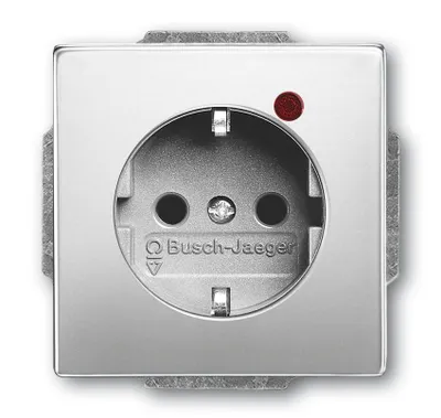 Produktbild von Busch-Jaeger 4011395088531, Typ F, 2P+E, Schwarz, Silber, Edelstahl, 250 V, 16 A