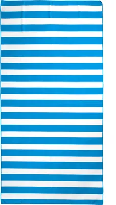 Produktbild von Handtuch Mikrofaser Strandtuch groß 180 x 90 cm - Badetuch Saugfähig Sandfrei Kompakt, Leicht - Schnelltrocknende Handtücher für Strand Blaue Streifen
