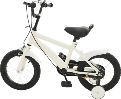Image de Vélo enfant - roues de 35 cm - roues stabilisatrices - cadre en acier carbone - jantes en aluminium - freins sur jantes - selle réglable en hauteur - blanc