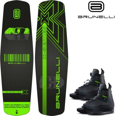 Immagine prodotto di Set da wakeboard BRUNELLI Wood Flex Pro Cablepark 141 cm con attacchi Jobe Maze e tavola Grindbase