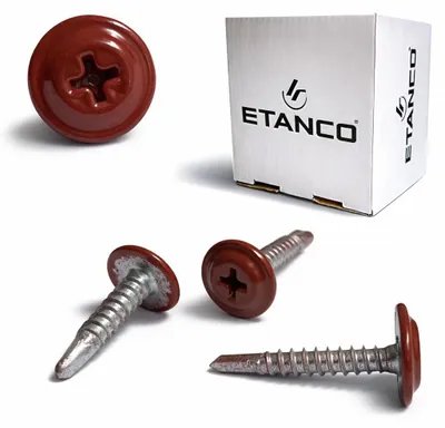 Obrázok produktu pre ETANCO GM-B samovrtné skrutky do oceľovej strechy, RAL 3011, hnedočervená, 4,2 x 32 mm, 250 ks