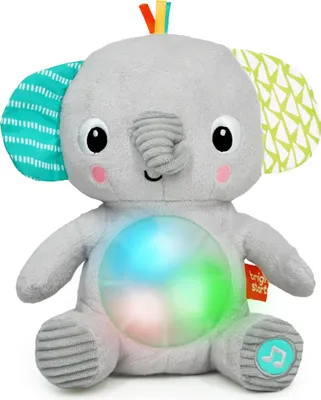 Image de Bright Starts Hug-a-Bye Baby Hug-a-Bye Musical Éléphant en peluche avec lumières de