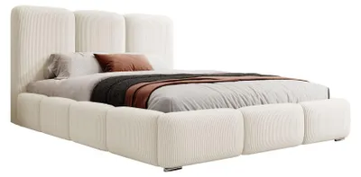 Produktbild von Selsey Bauro - Polsterbett 160x200 cm, mit Stauraum und Cordbezug, creme
