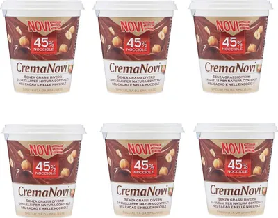 Produktbild von 6x Novi Haselnusscreme 45% Haselnüsse schokolade 200g Brotaufstrich Aufstrich