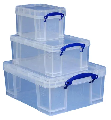 Produktbild von Really Useful Box Aufbewahrungsbox 3er Set 3 L 9 L 18 L