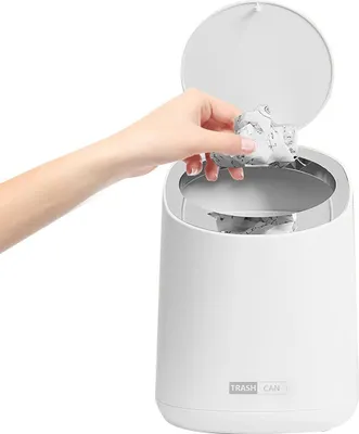 Produktbild von Mülleimer Tischmülleimer mit Deckel, Mini Mülltonne 1.5L, mit 1 Rolle Müllbeutel