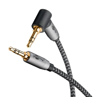 Produktbild von Audio Verbindungskabel AUX, 3,5 mm stereo, 90°, 2 m