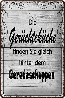 Produktbild von Blechschild Spruch 20x30cm Gerüchteküche Geredeschuppen