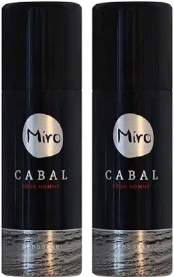 Produktbild von 2 x MIRO CABAL pour homme/Herren Deodorant Spray 150 ml (300 ml) 24 h Schutz ohne Aluminium