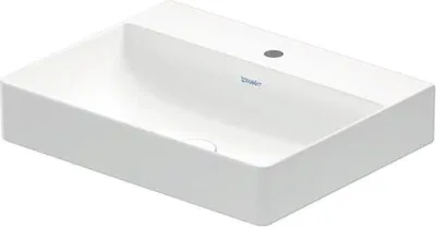 Zdjęcie produktu dla Duravit umywalka DURASQUARE bez przelewu, z otworem na baterię, polerowana, 600 x 470 mm 1 otwór na baterię biała