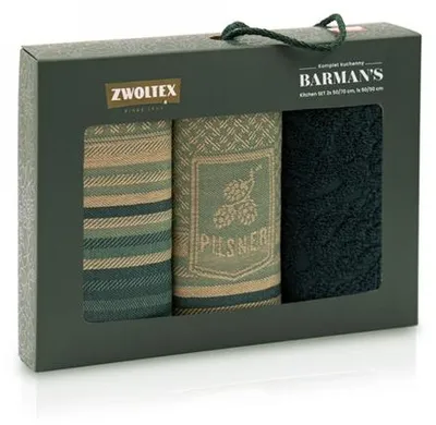 Produktbild von Küchentuch-Set, 3-teiliges Set in Geschenkbox, als Geschenk geeignet, hohe Qualität Barman Pilsner