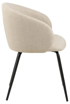 Productafbeelding van DoRileyn eetkamerstoel met armleuning stof beige.