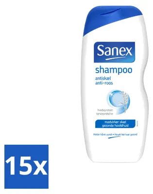 Produktbild von 15 x Sanex Anti-Schuppen Shampoo - Mit Kamille und Weizenprotein - 250 ml - Vorteilspackung - 15 Stücke