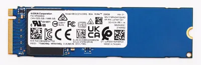 The image shows the back of a KIOXIA BG4 256GB M.2 NVMe SSD on a white background.