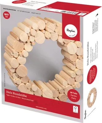 Produktbild von Bastelpackung Holz "Rundstäbe", 99-tlg.