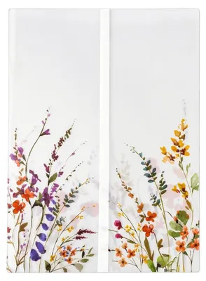 Image de 50 pochettes en vélin imprimées avec des motifs de fleurs sauvages, idéales pour les invitations
