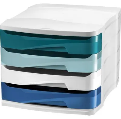 Immagine prodotto di Cassettiera CEP Riviera 4 cassetti bianco / blu