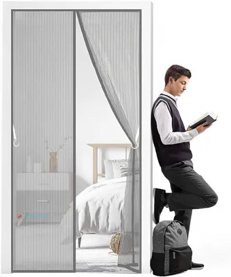 Obrázok produktu pre Magnetické sieťové dvere proti hmyzu – samozatváracie s magnetmi – 100 x 230 cm – šedé