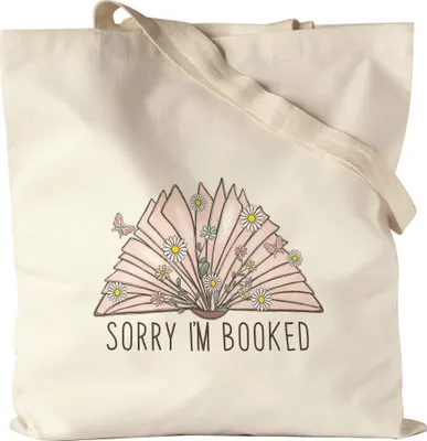 Produktbild von Sorry I'm booked Jutebeutel Leseratte Bücherwurm Lustiges Motiv mit Büchern Geschenkidee