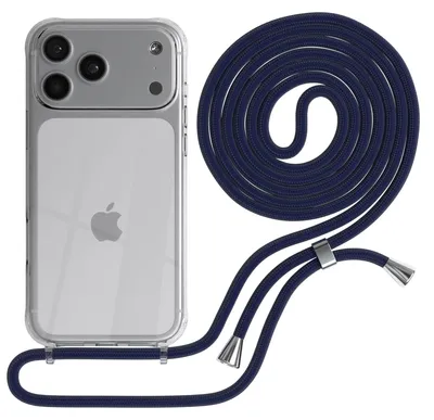 Produktbild von EAZY CASE Handykette mit Hülle für Apple iPhone 17 Pro Max Backcover Handykette, zum Umhängen in Dunkelblau