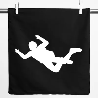 Produktbild von Huuraa Kissenbezug Skydiving Silhouette 40x40cm Black Baumwolle Dekokissenbezug Geschenkidee