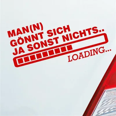 Produktbild von Auto Aufkleber Man(n) gönnt sich ja sonst nichts Boost Loadign 15x7 cm Rot Sticker Heckscheibenaufkleber