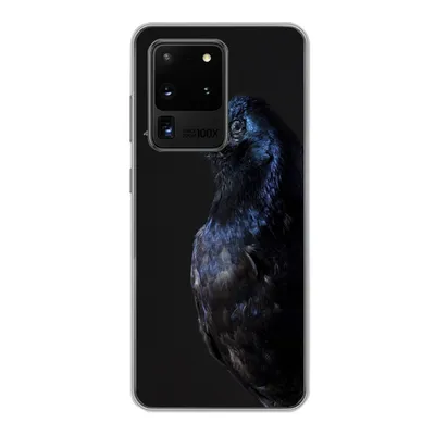 Produktbild von MuchoWow® Handyhülle Schutzhülle Hülle für Samsung Galaxy S20 Ultra Vogel - Tiere - Schwarz Silikon Softcase Handy Hülle - Karteninhaber