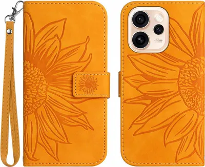 Produktbild von OPPO Reno15 Pro Hülle - Coverup Sonnenblume Klapphülle mit Schlüsselband - Gelb