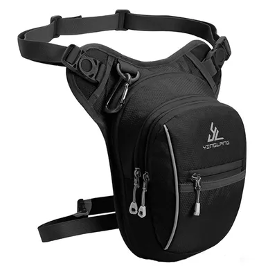 Produktbild von Multifunktionale Beintasche Motorrad für Herren Damen, Gürteltaschen Schwarz