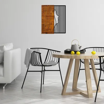 Immagine prodotto di Wallity, Esaret, accessorio decorativo da parete in legno, 50 % LEGNO / 50 % METALLO, noce, 48 x 58 cm