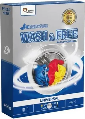 Obrázek produktu pro Univerzální prací prášek WASH&FREE 400 g