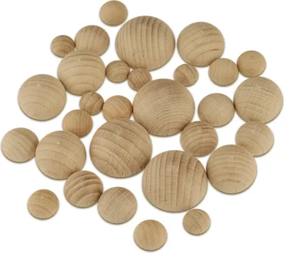 Produktbild von Halbkugeln 25mm natur ungebohrt Buchenholz basteln