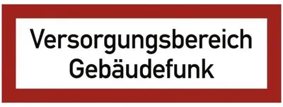 Produktbild von Dreifke® Brandschutzschild Versorgungsbereich Gebäudefunk, Alu, 297x105 mm, 1...