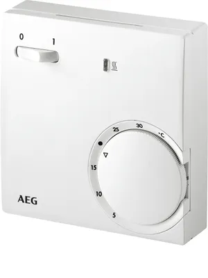 Produktbild von AEG Temperatur-Regler RT 601 SN, 2-Punkt, Temperatureinstellung 5-30 °C, Aufputz, Kontrolllampe, 223298