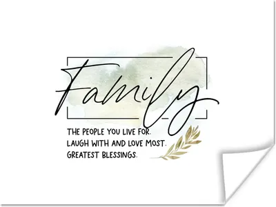 Produktbild von MuchoWow® Poster Zitate - Sprichwörter - Familie 120x90 cm - Wandbild
