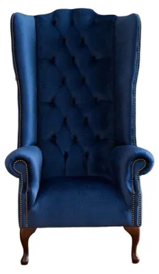 Produktbild von Sessel Chesterfield Couch Textil Lounge Polster Blau Luxus Ohrensessel